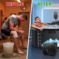 Cold Plunge Tub, 248 Gallon, 1 Horsepower, Heavy-Duty Ice Bath Tub for Athletes with Hot & Cold, Portable Inflatable Plunge Chiller with Water Treatment Kit, Immersion Therapy, Wifi (Black, 1 Set) — Before & After