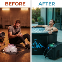 Cold Plunge Tub, 248 Gallon, 1 Horsepower, Heavy-Duty Ice Bath Tub for Athletes with Hot & Cold, Portable Inflatable Plunge Chiller with Water Treatment Kit, Immersion Therapy, Wifi (Black, 1 Set) — Before & After