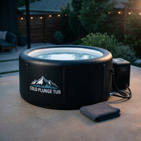 Cold Plunge Tub, 248 Gallon, 1 Horsepower, Heavy-Duty Ice Bath Tub for Athletes with Hot & Cold, Portable Inflatable Plunge Chiller with Water Treatment Kit, Immersion Therapy, Wifi (Black, 1 Set) — Studio Shot