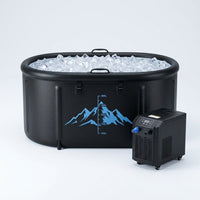Cold Plunge Tub, 248 Gallon, 1 Horsepower, Heavy-Duty Ice Bath Tub for Athletes with Hot & Cold, Portable Inflatable Plunge Chiller with Water Treatment Kit, Immersion Therapy, Wifi (Black, 1 Set) — Studio Shot