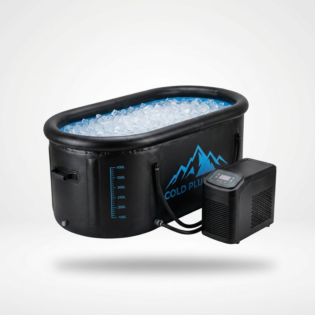Cold Plunge Tub, 248 Gallon, 1 Horsepower, Heavy-Duty Ice Bath Tub for Athletes with Hot & Cold, Portable Inflatable Plunge Chiller with Water Treatment Kit, Immersion Therapy, Wifi (Black, 1 Set) — Studio Shot