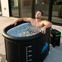 Cold Plunge Tub, 248 Gallon, 1 Horsepower, Heavy-Duty Ice Bath Tub for Athletes with Hot & Cold, Portable Inflatable Plunge Chiller with Water Treatment Kit, Immersion Therapy, Wifi (Black, 1 Set) — Lifestyle