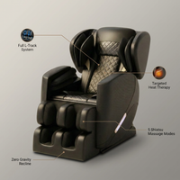 Full Body Massage Chair Built for Daily Relaxation, L Track System, Zero Gravity, 5 Massage Modes, Heat Therapy — infographic
