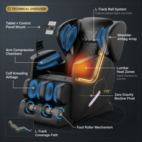 Full Body Massage Chair L Track Zero Gravity Shiatsu Massage Recliner W/5 Modes — How It Works
